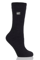 Heat Lockers Women's Warmer Solid Thermal Crew Sock Black