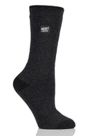 Heat Lockers Women's WARMER Twist Thermal Crew Sock Black/Grey