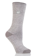 Heat Lockers Women's WARMER Twist Thermal Crew Sock Silver/Cream
