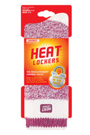 Heat Lockers Women's WARMEST Cream Block Twist Thermal Crew Sock Berry - Packaging
