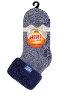 Heat Lockers Women's WARMEST Twist Thermal Lounge Sock Deepest Plum/Cream - Packaging