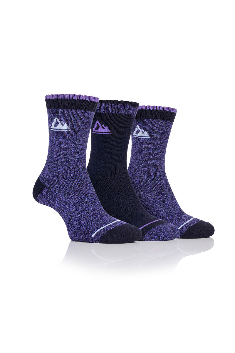 Storm Valley Women's Performance Polyester Marl Boot Sock Navy/Purple