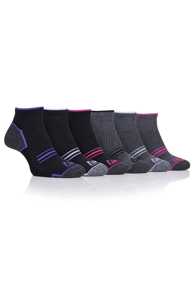 Storm Valley SVLS040 Women's Trainer Sports Sock Black/Charcoal