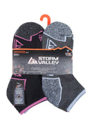 Storm Valley SVLS042 Women's Ankle Sport Sock Black/Charcoal - Packaging