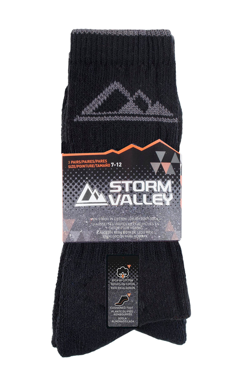 Storm Valley SVMS030 Men's Luxury Boot Sock Black/Grey - Packaging