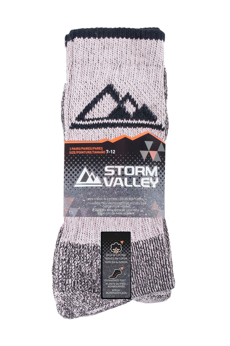 Storm Valley SVMS030 Men's Luxury Boot Sock Stone/Charcoal - Packaging