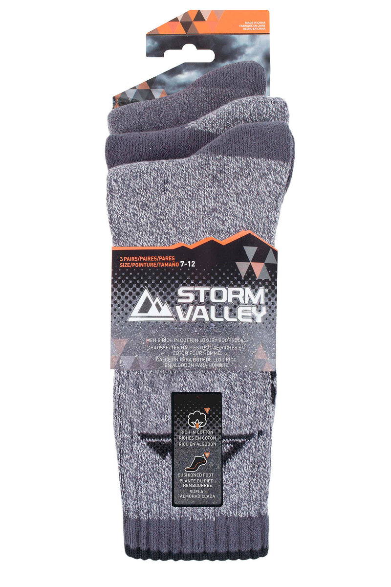 Storm Valley SVMS032 Men's Marl Boot Sock Charcoal/Light Grey - Packaging