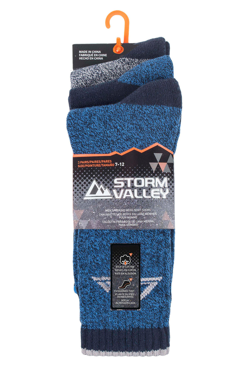 Storm Valley SVMS032 Men's Marl Boot Sock Navy/Blue - Packaging