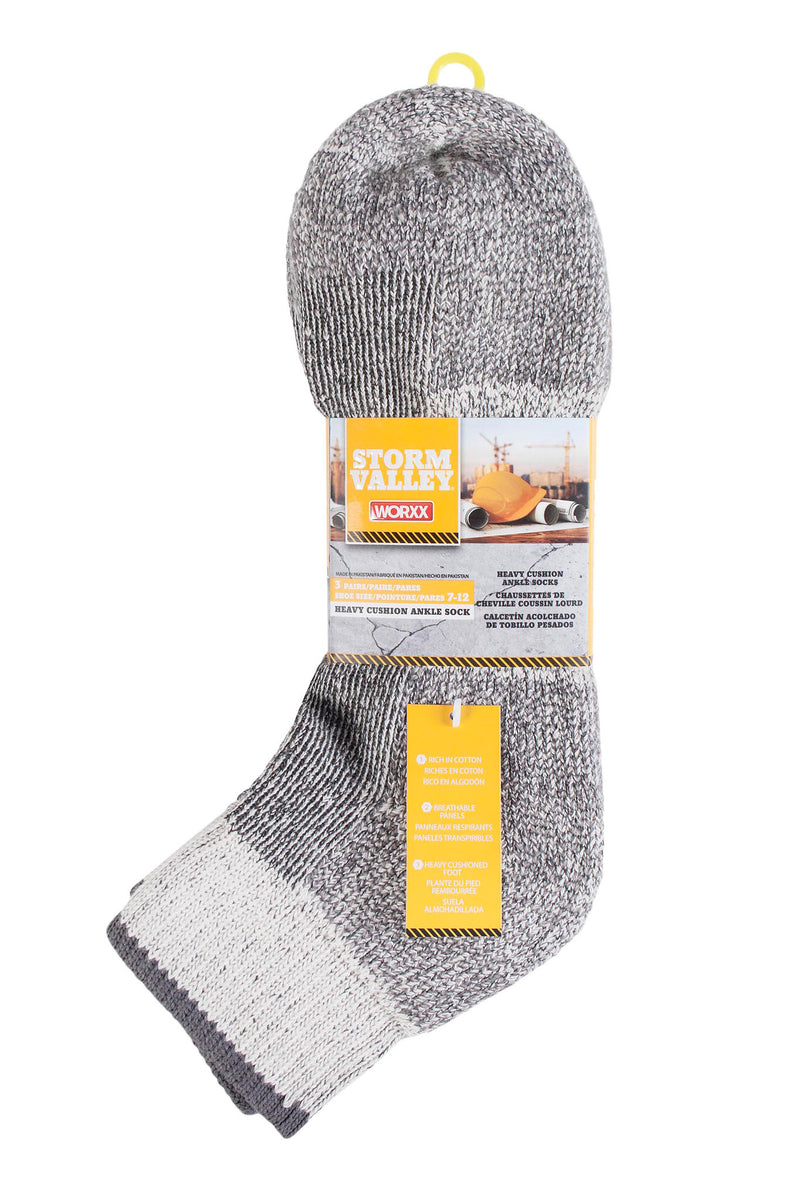 Storm Valley SVWMS002 Men's Heavyweight Cushion Ankle Sock Stone - Packaging