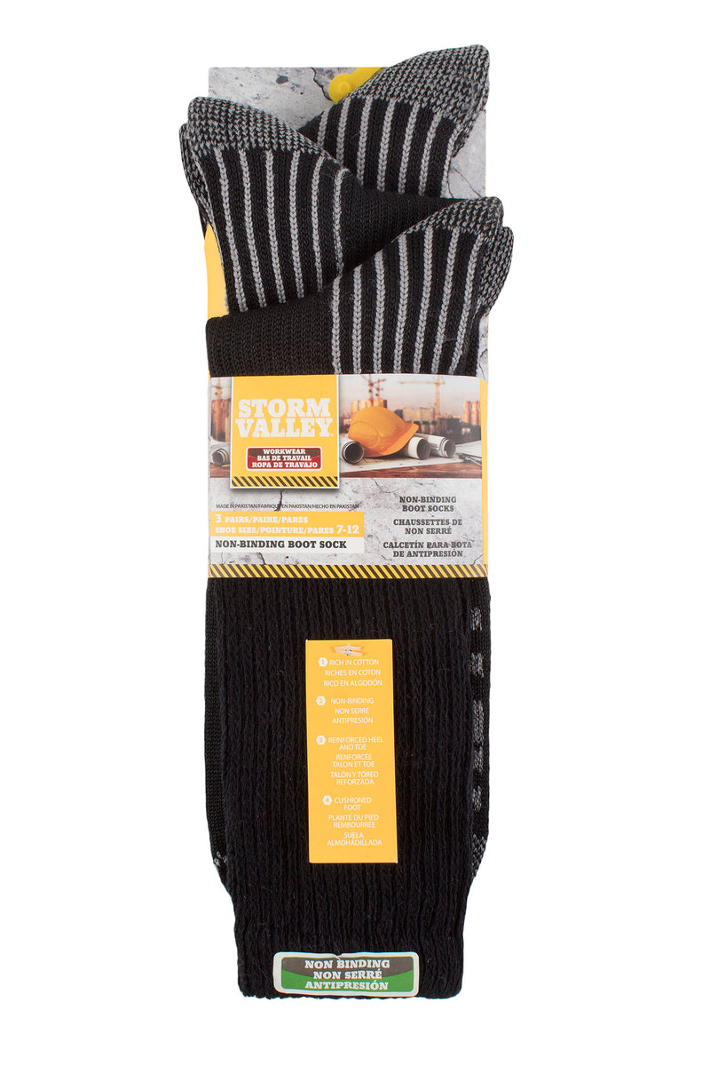 Storm Valley SVWMS007 Men's Non-Binding Boot Sock Black - Packaging