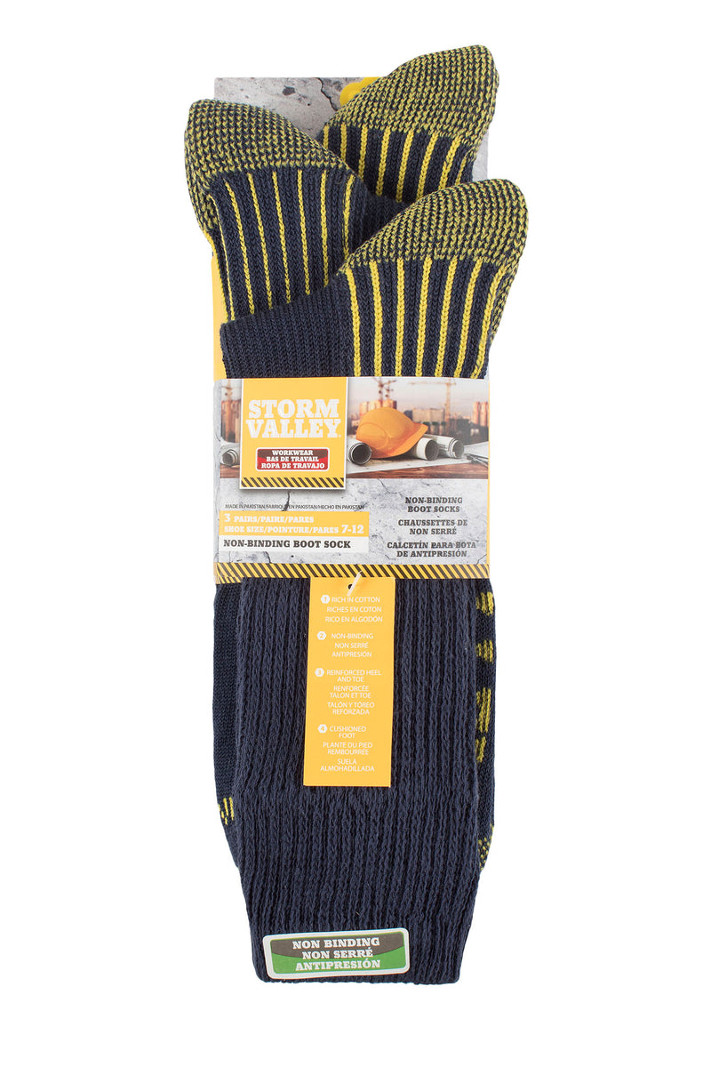 Storm Valley SVWMS007 Men's Non-Binding Boot Sock Navy - Packaging