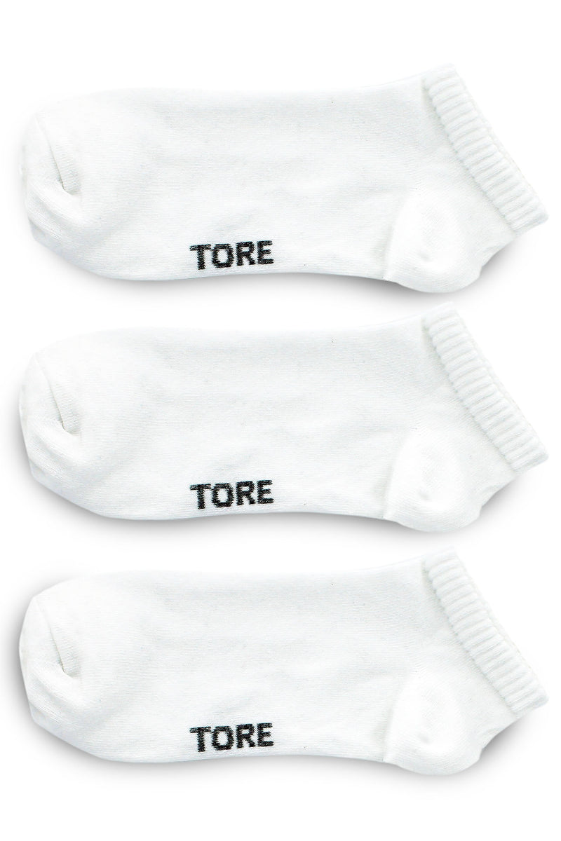 TORE V3050 Men's Recycled Trainer Sports Sock White - Flat