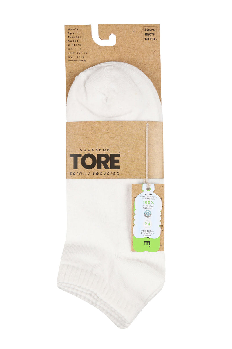 TORE V3050 Men's Recycled Trainer Sports Sock White - Packaging