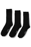 TORE V7001 Men's Pin Dot Jacquard Recycled Crew Sock Black - Flat