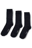 TORE V7001 Men's Pin Dot Jacquard Recycled Crew Sock Navy - Flat