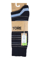 TORE V7005 Men's Multi Stripe Recycled Crew Sock Navy - Packaging