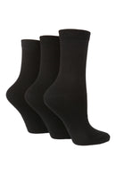 TORE W2000 Women's Solid Color Recycled Crew Sock Black