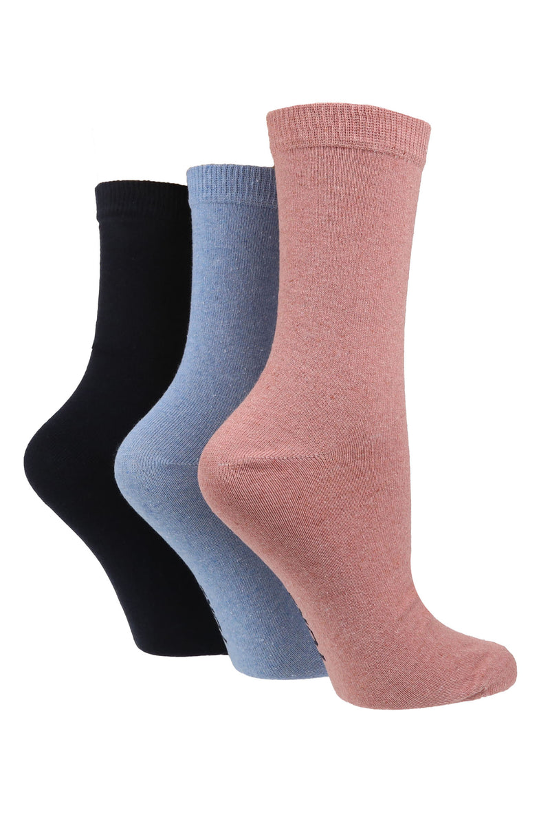TORE W2000 Women's Solid Color Recycled Crew Sock Rose/Blue/Navy