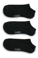 TORE W3000 Women's Recycled Trainer Sock Black - Flat