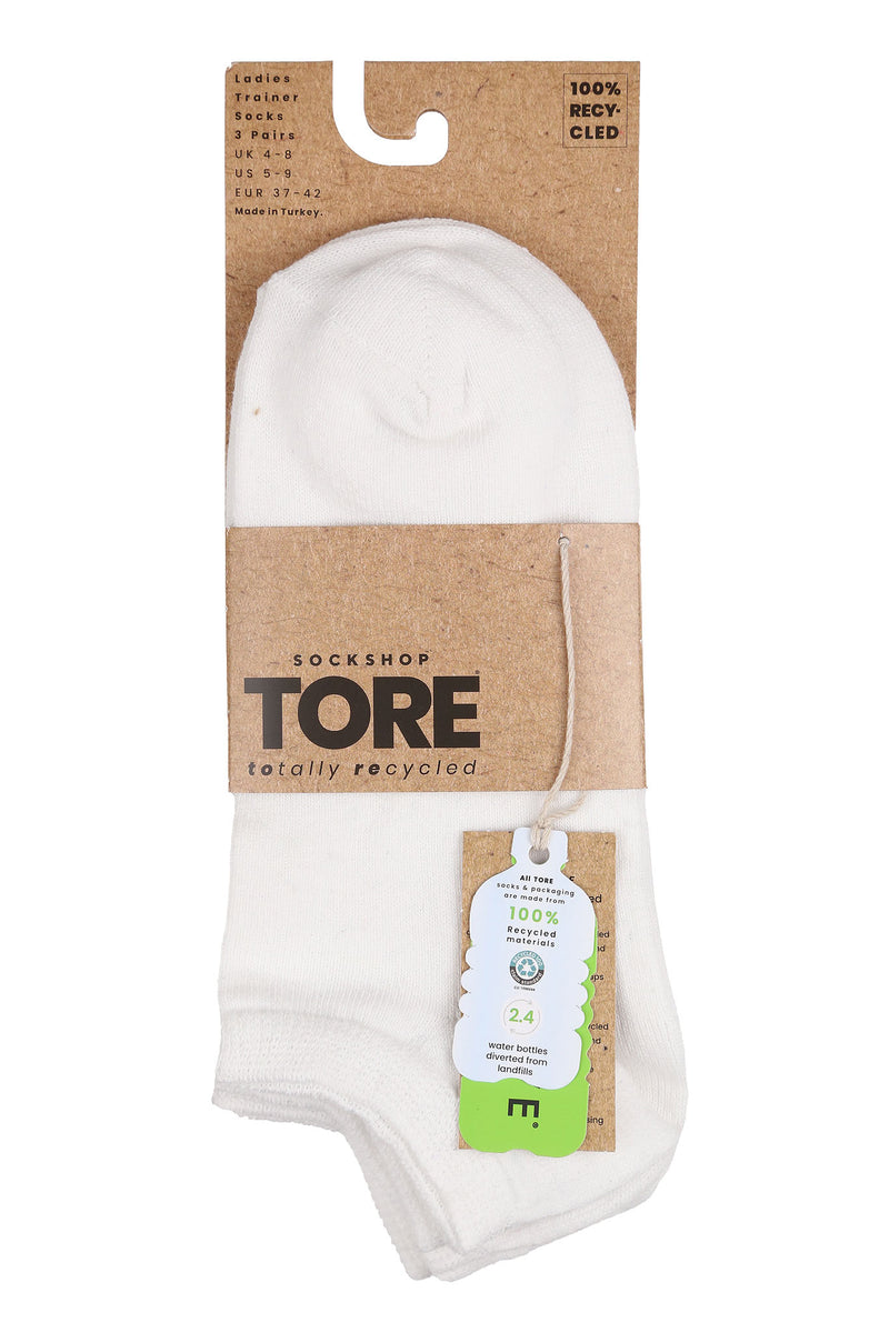 TORE W3000 Women's Recycled Trainer Sock White - Packaging