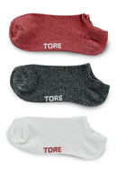 TORE W3100 Women's Recycled Fashion Trainer Sock Rose/Grey/White - Flat