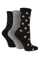 TORE W7007 Women's Spot Jacquard Recycled Crew Sock Black
