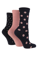 TORE W7007 Women's Spot Jacquard Recycled Crew Sock Navy