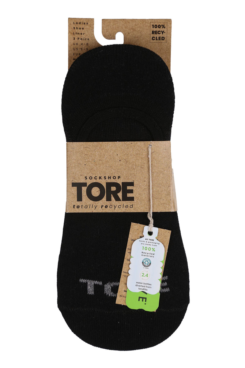 TORE W8000 Women's Recycled High Cut Ped Sock Black - Packaging