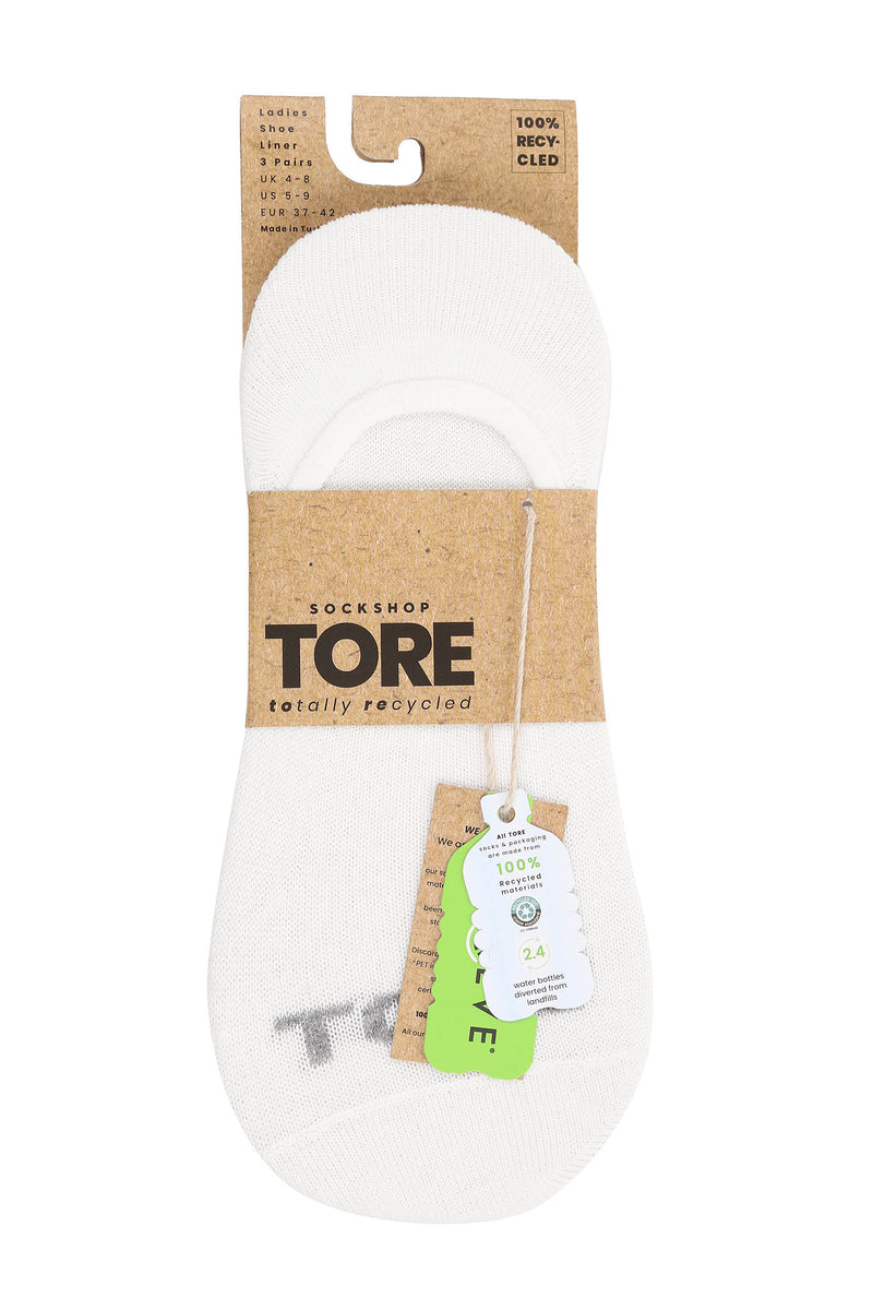 TORE W8000 Women's Recycled High Cut Ped Sock White - Packaging