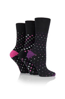 Gentle Grip Women's Multi Dot Crew Sock Black