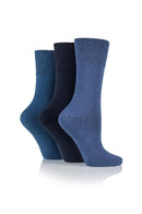 Women's Solid Navy Mix Crew Sock
