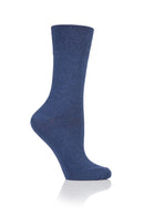 Women's Solid Navy Mix Crew Sock Navy