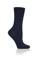 Women's Solid Navy Mix Crew Sock Dark Navy