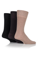Gentle Grip Men's Beige/Brown/Black Crew Sock