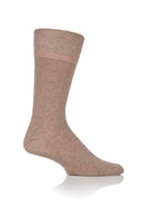 Gentle Grip Men's Beige/Brown/Black Crew Sock - Beige