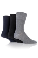 Gentle Grip Men's Charcoal/Navy/Black Crew Sock