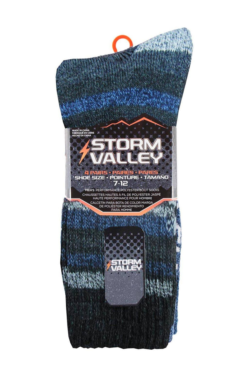 Storm Valley Men's Performance Polyester Ribbed Leg Boot Sock Charcoal/Navy - Packaging